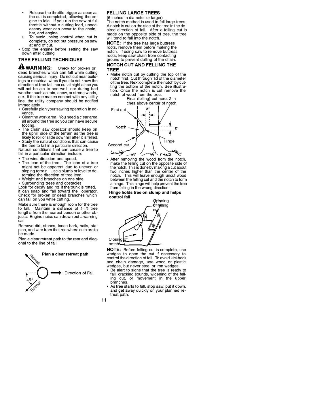 Patriot Products 1900 Tree Felling Techniques Felling Large Trees, Notch CUT and Felling the Tree, Footing 