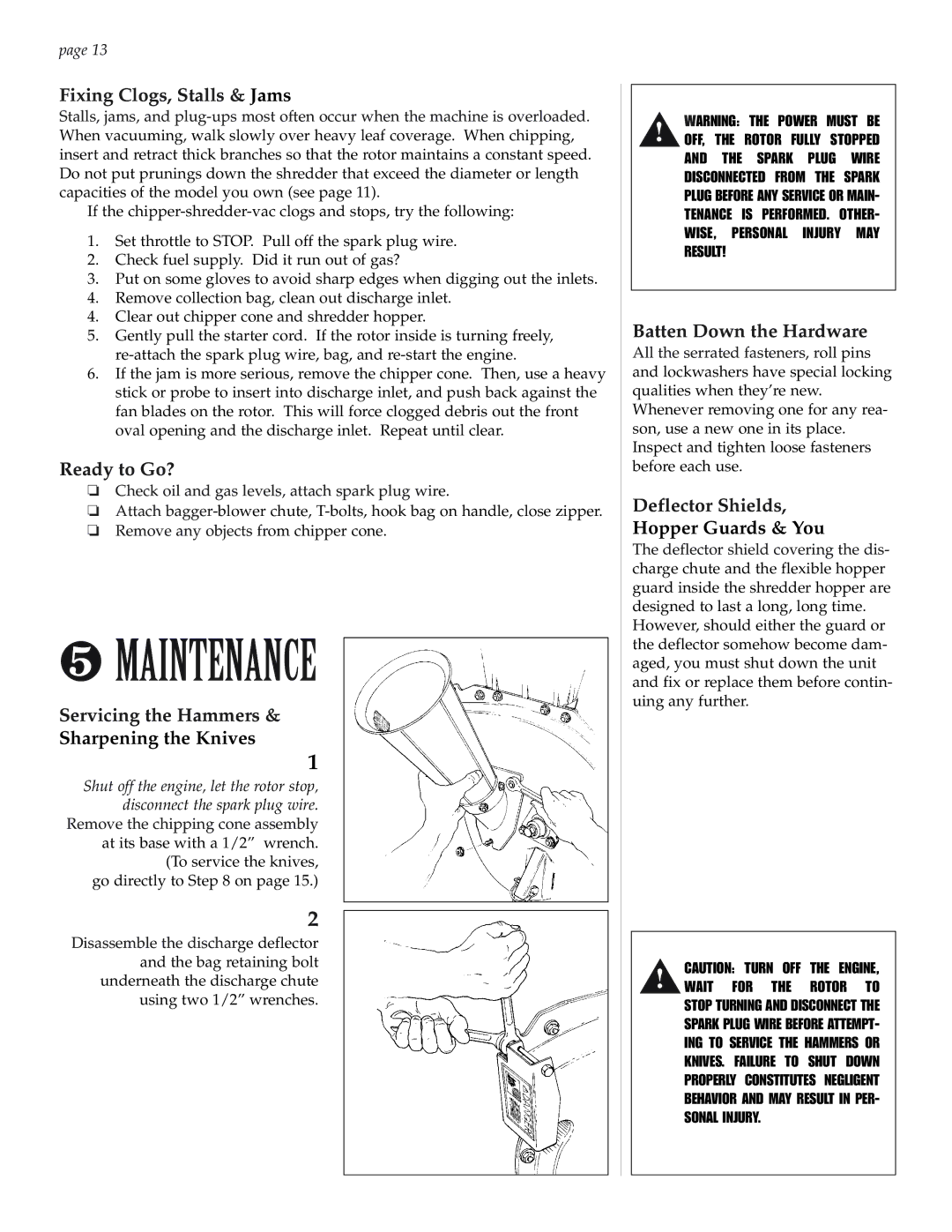 Patriot Products 5F, 6F, 8F, 10F manual ❺ Maintenance 