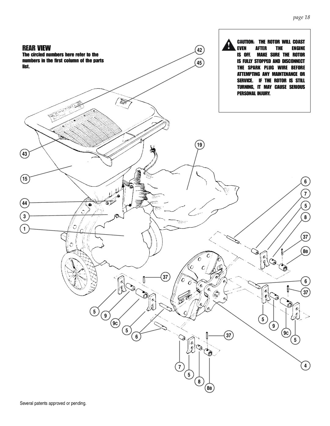 Patriot Products 5F, 6F, 8F, 10F manual Rear View, Even After the Engine 