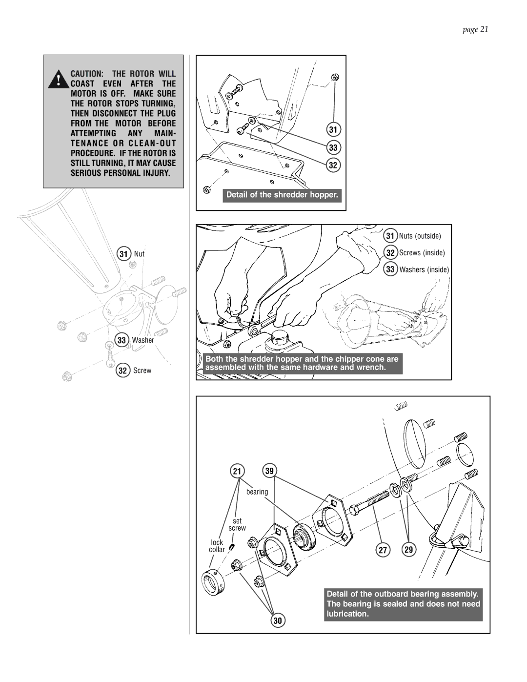 Patriot Products Electric Motors manual Serious Personal Injury 