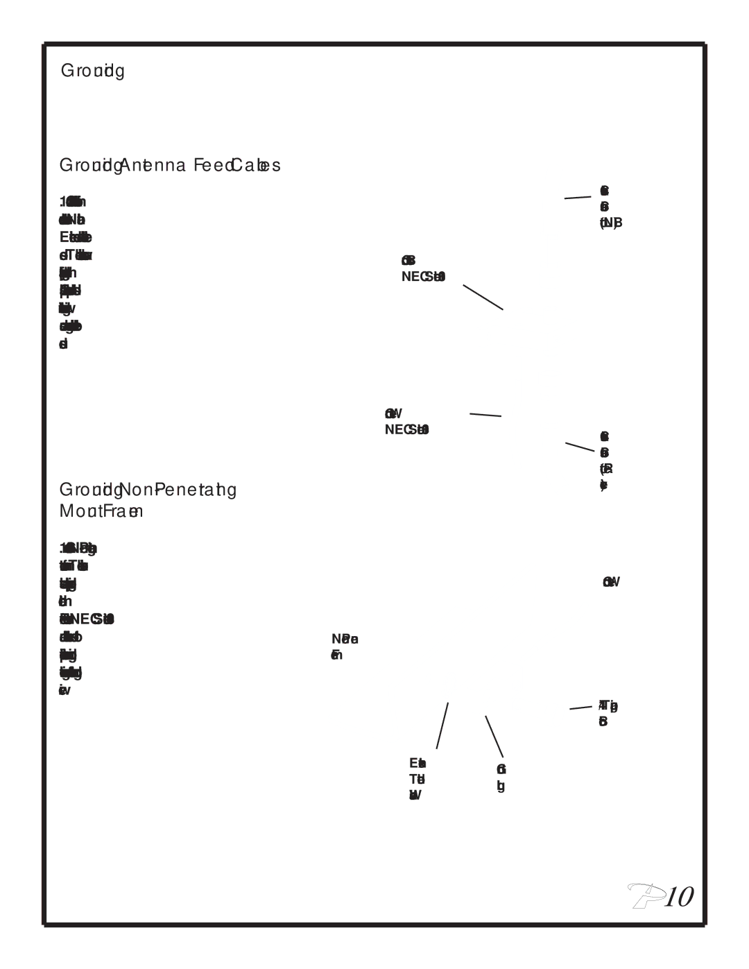 Patriot Products PTX-NP658, PTX-NP400, PTX-NP550 manual Grounding Grounding Antenna Feed Cables 