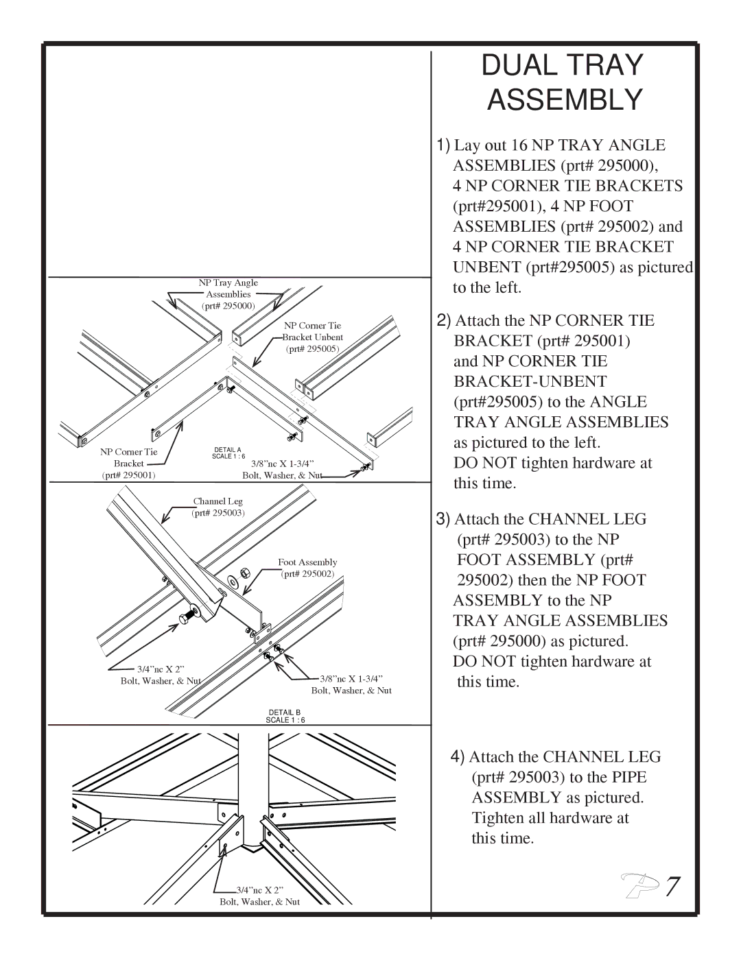 Patriot Products PTX-NP658, PTX-NP400, PTX-NP550 manual Dual Tray Assembly 