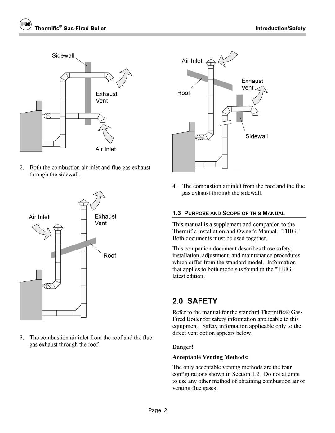 Patterson-Kelley DVSCM-02 owner manual Safety, Roof Exhaust Vent Sidewall Air Inlet 