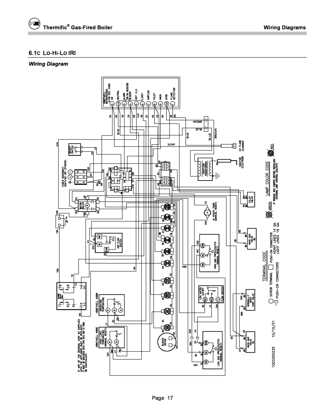 Patterson-Kelley DVSCM-02 owner manual 6.1C LO-HI-LO IRI, Thermific Gas-FiredBoiler, Wiring Diagrams 