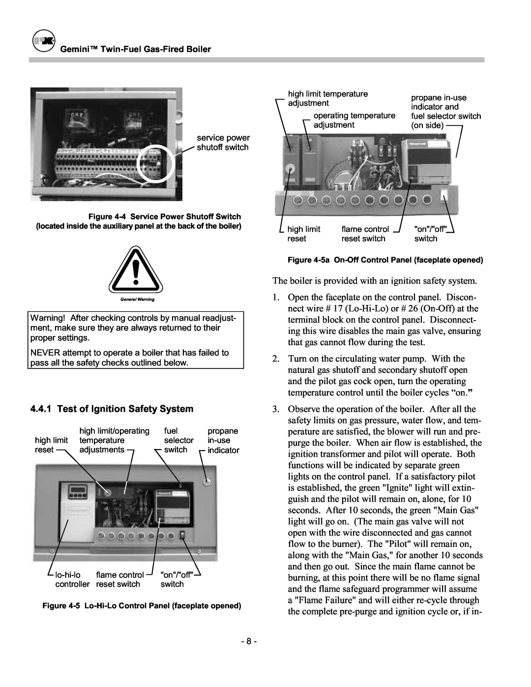 Patterson-Kelley TBIG-03 owner manual Test of Ignition Safety System 