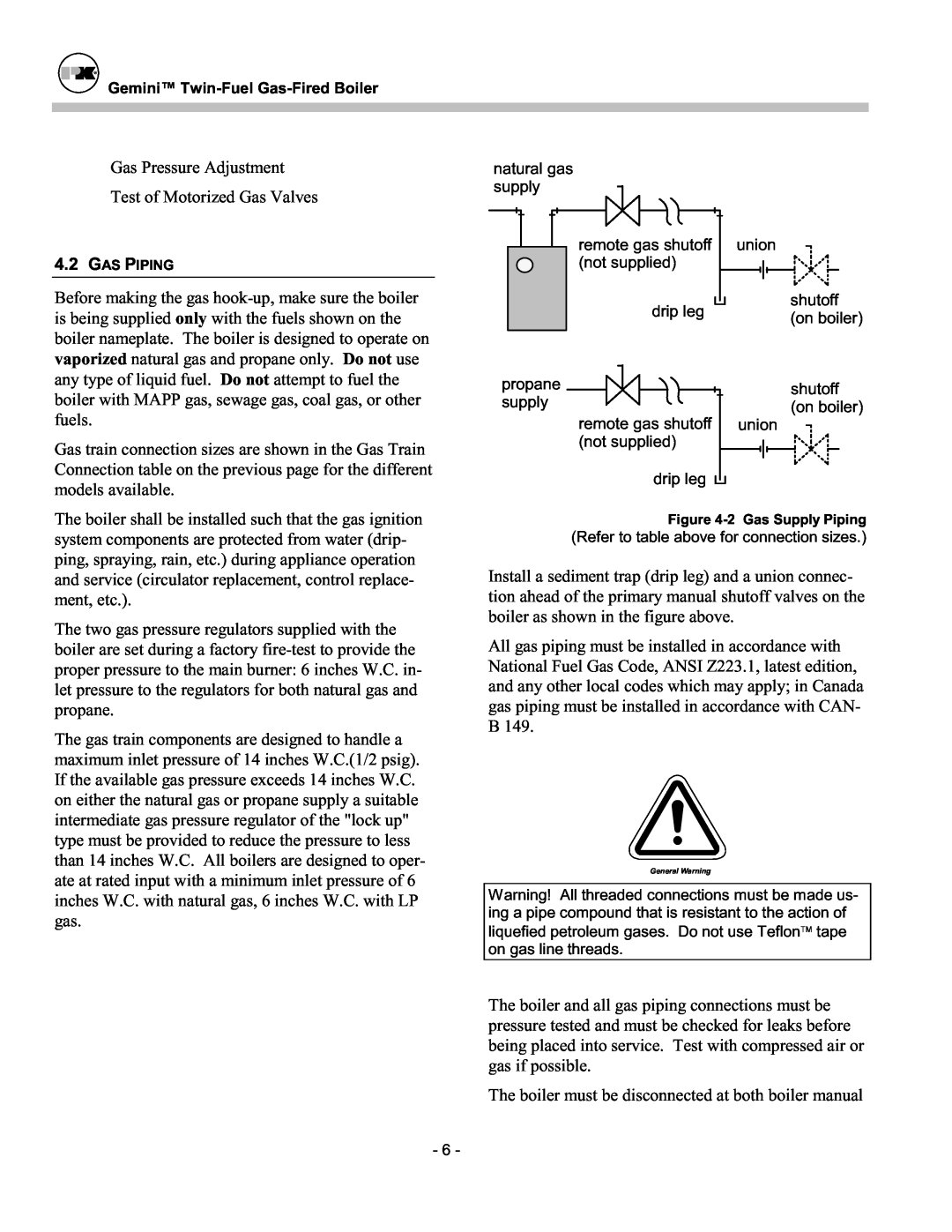 Patterson-Kelley TBIG-03 owner manual Gas Pressure Adjustment 