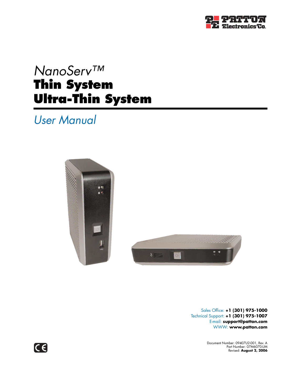 Patton electronic 07M6070-UM user manual NanoServ 