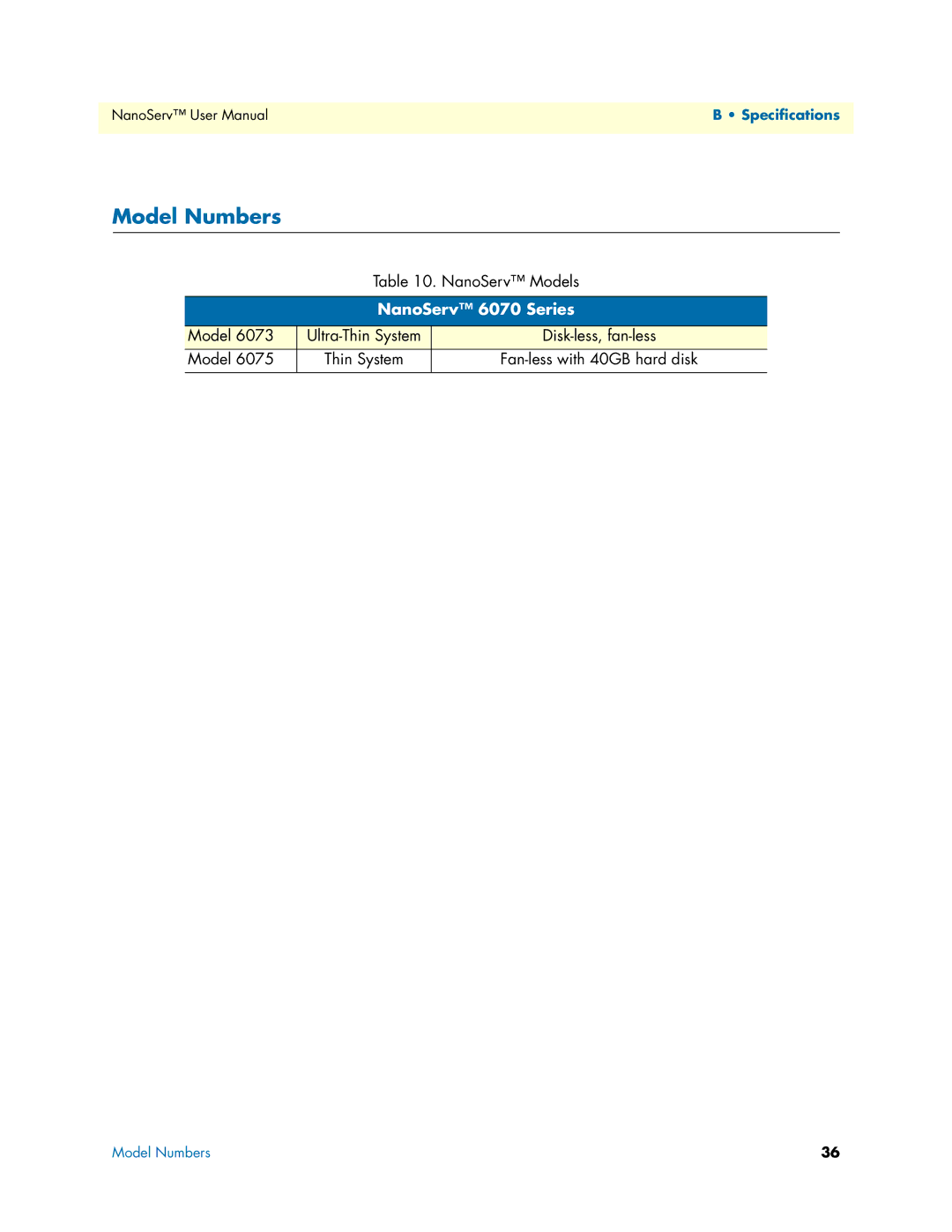 Patton electronic 07M6070-UM user manual Model Numbers, NanoServ 6070 Series 