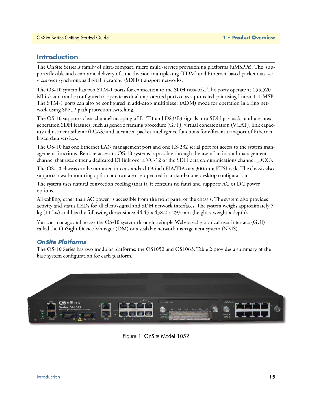 Patton electronic 1063, 07MOS10xx-GS manual Introduction, OnSite Platforms 