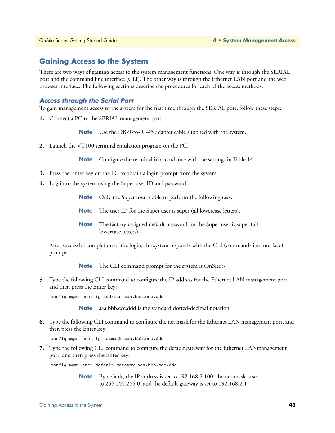 Patton electronic 1063, 07MOS10xx-GS manual Gaining Access to the System, Access through the Serial Port 