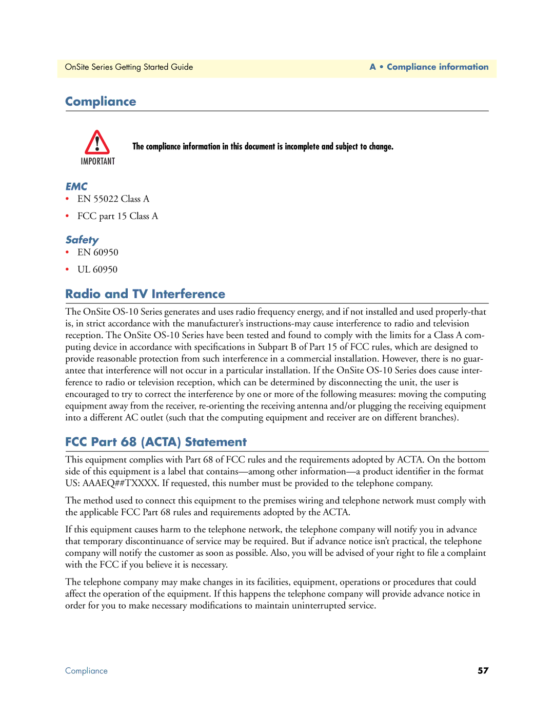 Patton electronic 1063, 07MOS10xx-GS manual Compliance, Radio and TV Interference, FCC Part 68 Acta Statement, Safety 