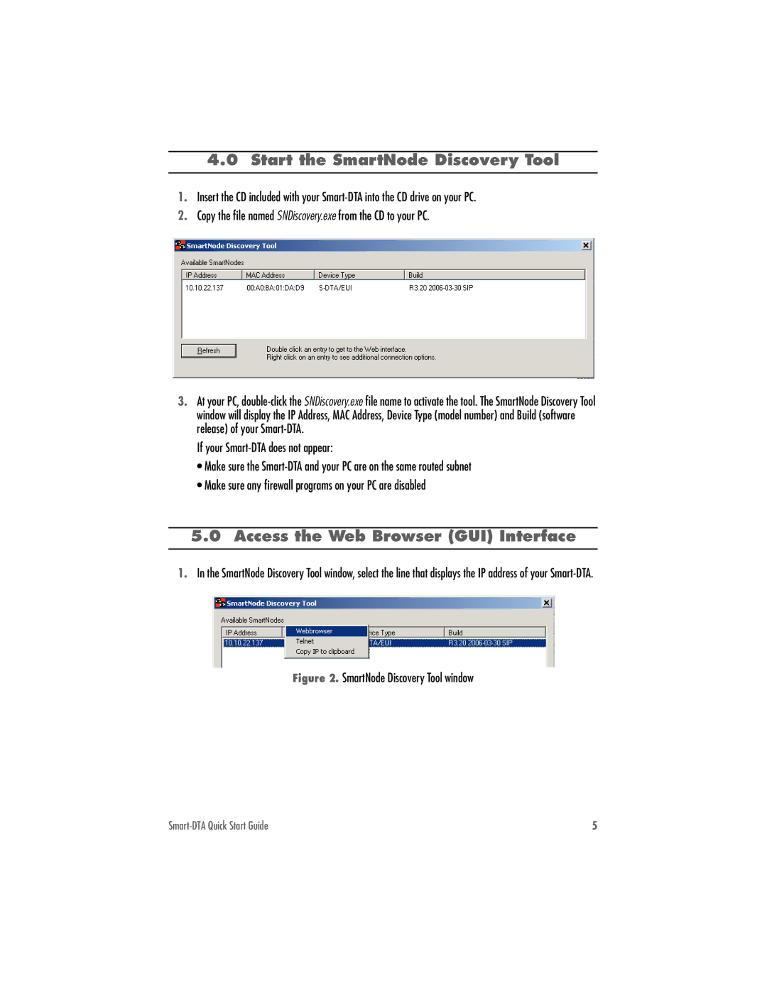 Patton electronic 07MSDTA-QS quick start Start the SmartNode Discovery Tool, Access the Web Browser GUI Interface 