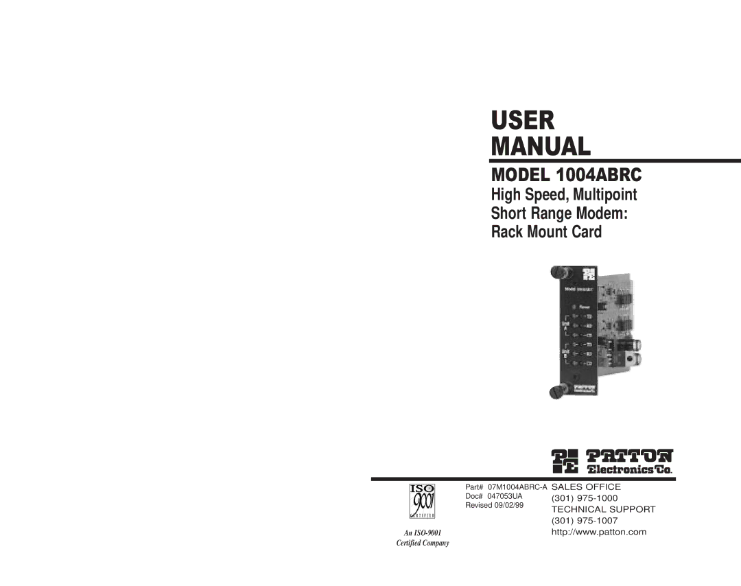 Patton electronic 1004ABRC user manual User Manual 