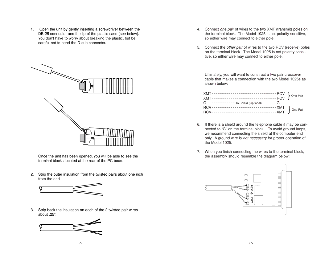 Patton electronic 1025S user manual Xmt Rcv 