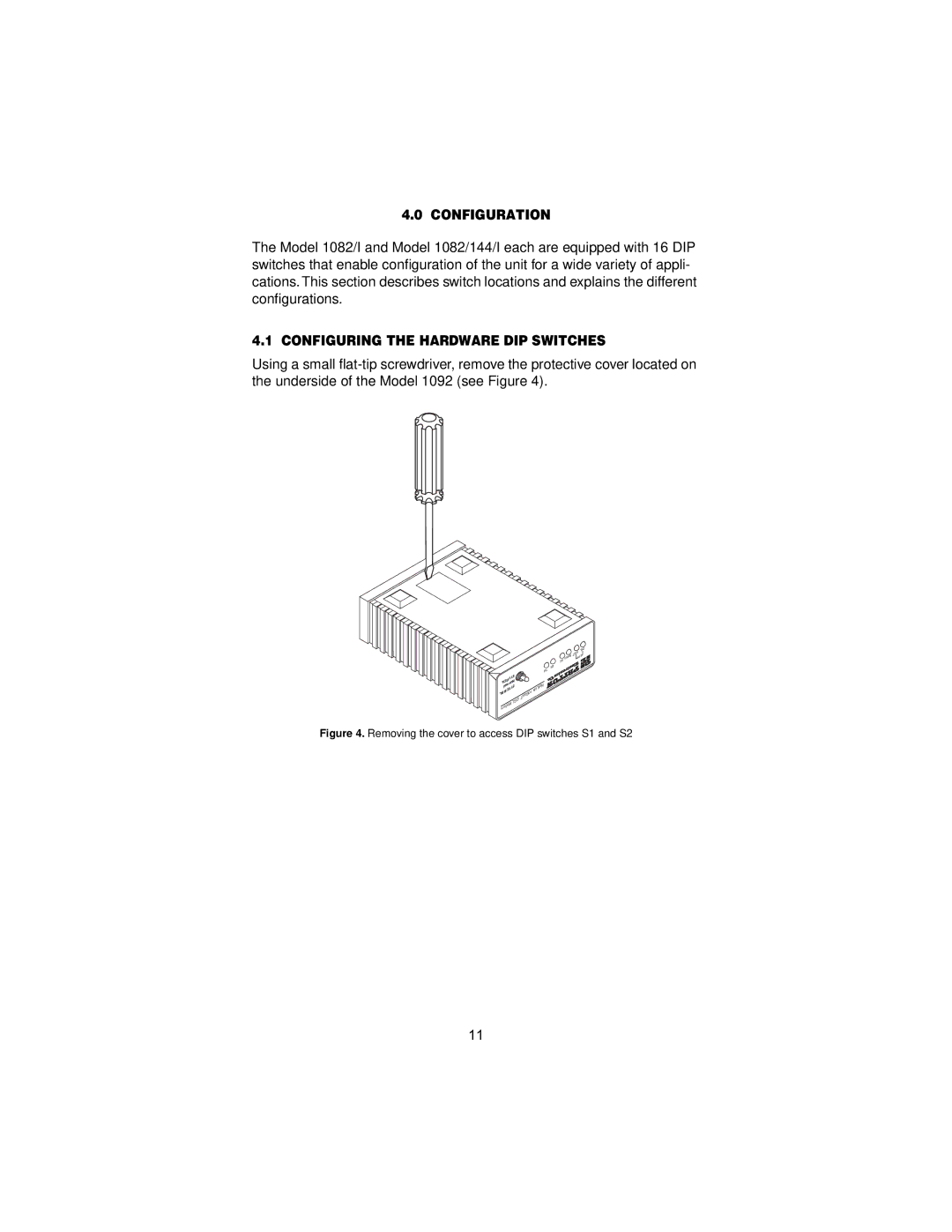 Patton electronic 1082, 144, I user manual Configuration, Configuring the Hardware DIP Switches 