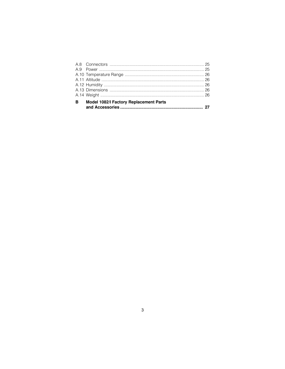 Patton electronic 1082, 144, I user manual Model 1082/I Factory Replacement Parts Accessories 