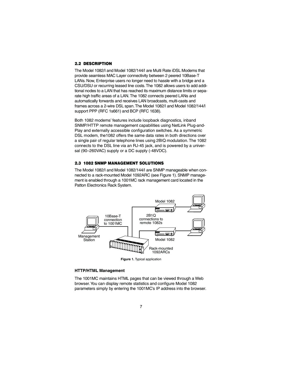 Patton electronic 1082/I user manual Description, Snmp Management Solutions, HTTP/HTML Management 