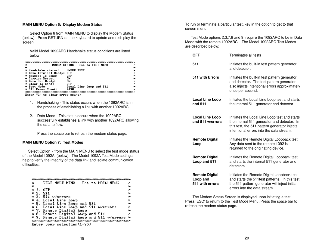 Patton electronic 1092ARC user manual Off 