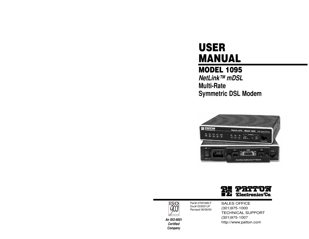 Patton electronic 1095 user manual User Manual 