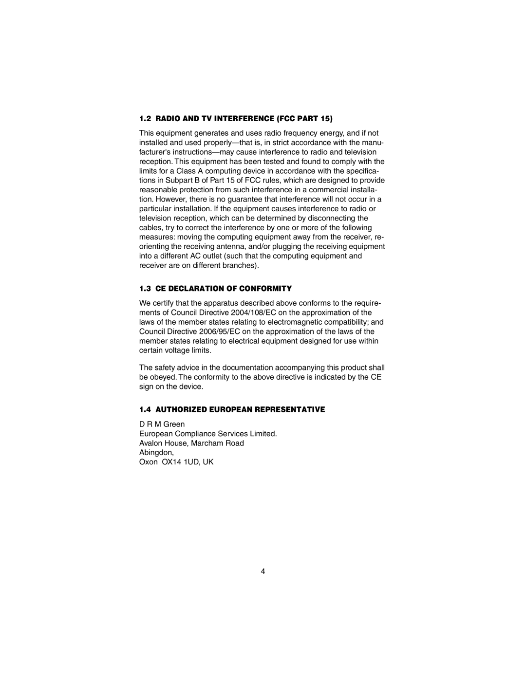 Patton electronic 2110 user manual Radio and TV Interference FCC Part, CE Declaration of Conformity 