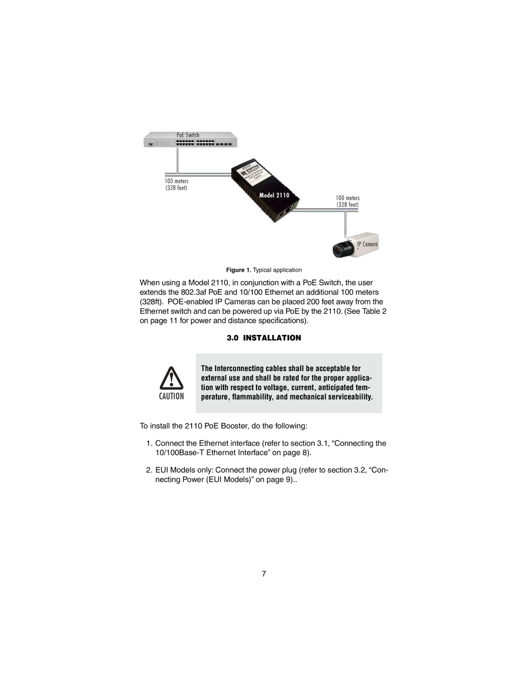 Patton electronic 2110 user manual Installation, Typical application 