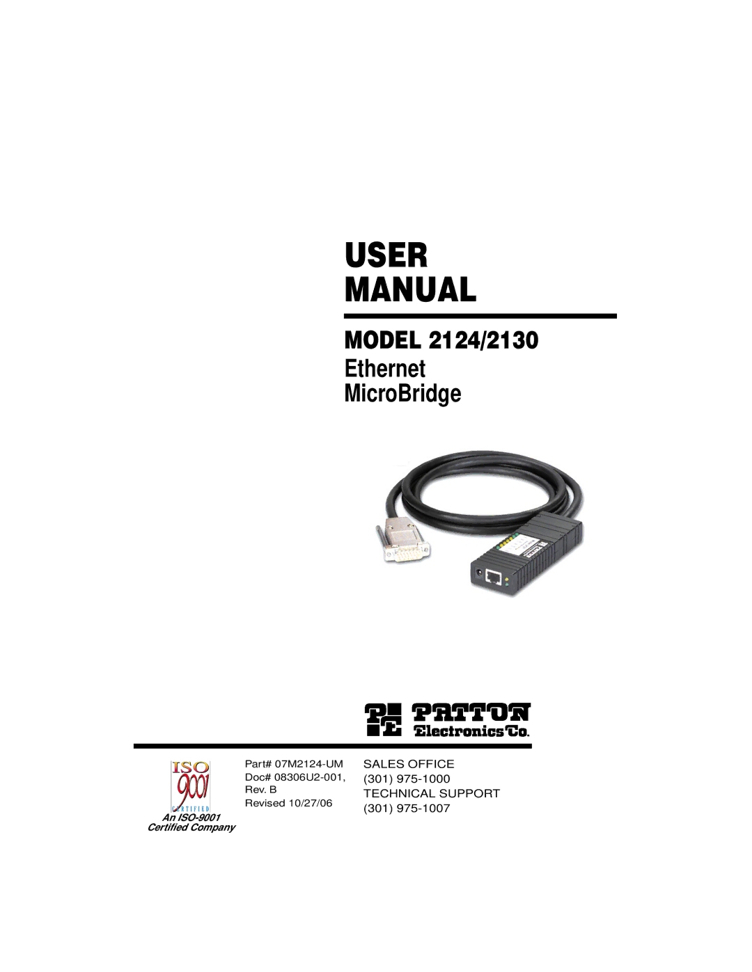 Patton electronic 2130, 2124 user manual User Manual 