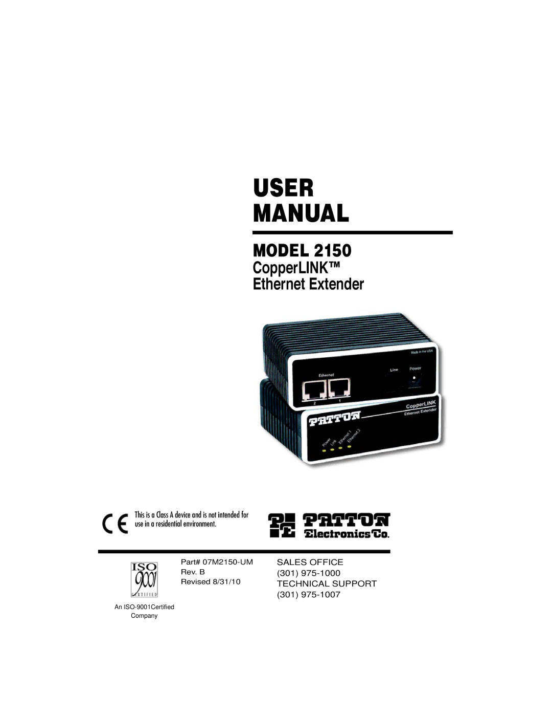 Patton electronic 2150 user manual User Manual 