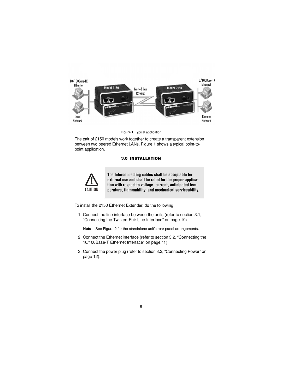 Patton electronic 2150 user manual Installation, Typical application 