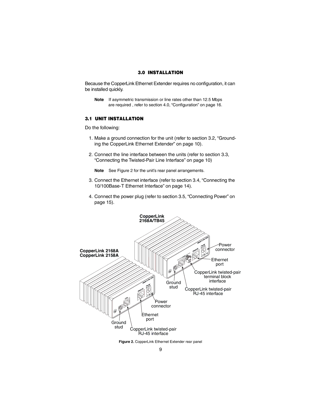 Patton electronic 2168A, 2158A user manual Unit Installation 