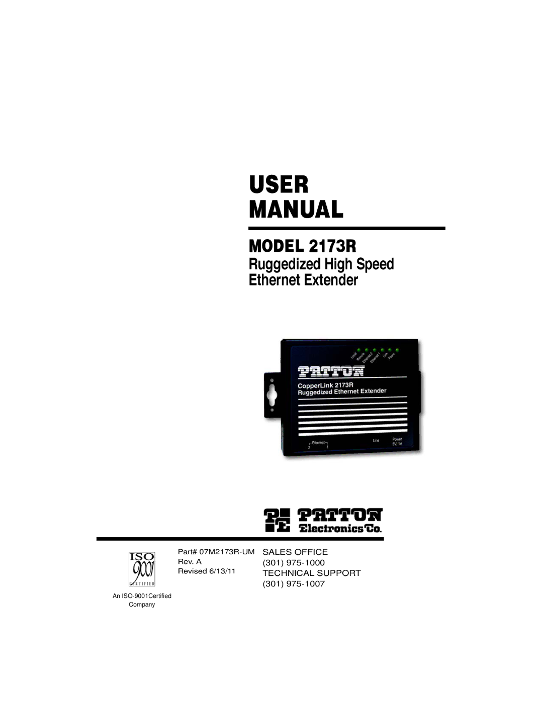 Patton electronic 2173R user manual User Manual 