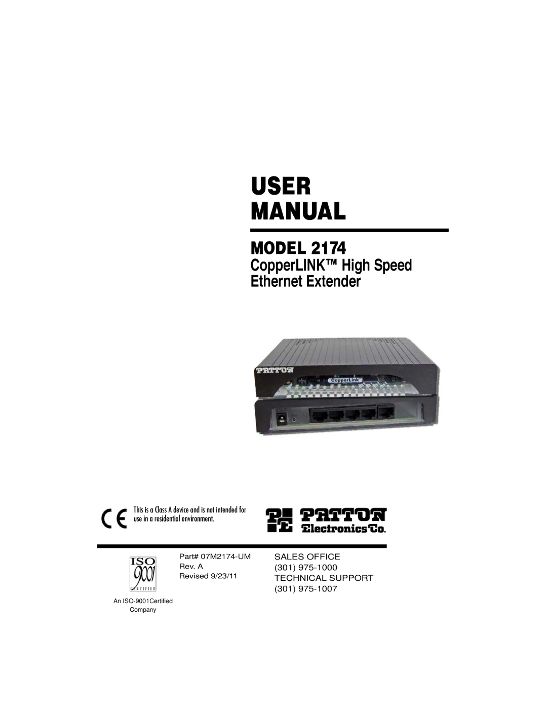 Patton electronic 2174 user manual User Manual 