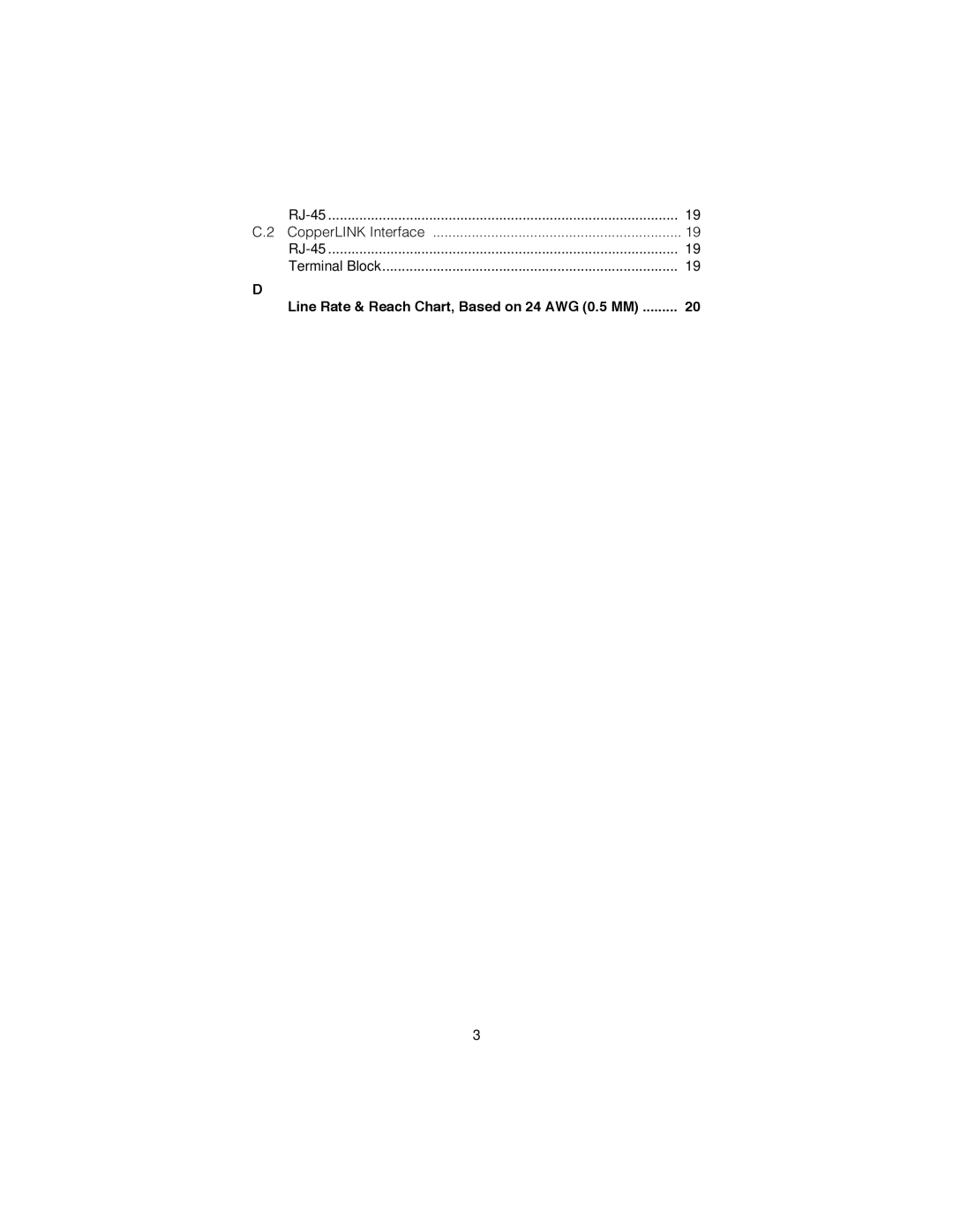 Patton electronic 2174 user manual Line Rate & Reach Chart, Based on 24 AWG 0.5 MM 