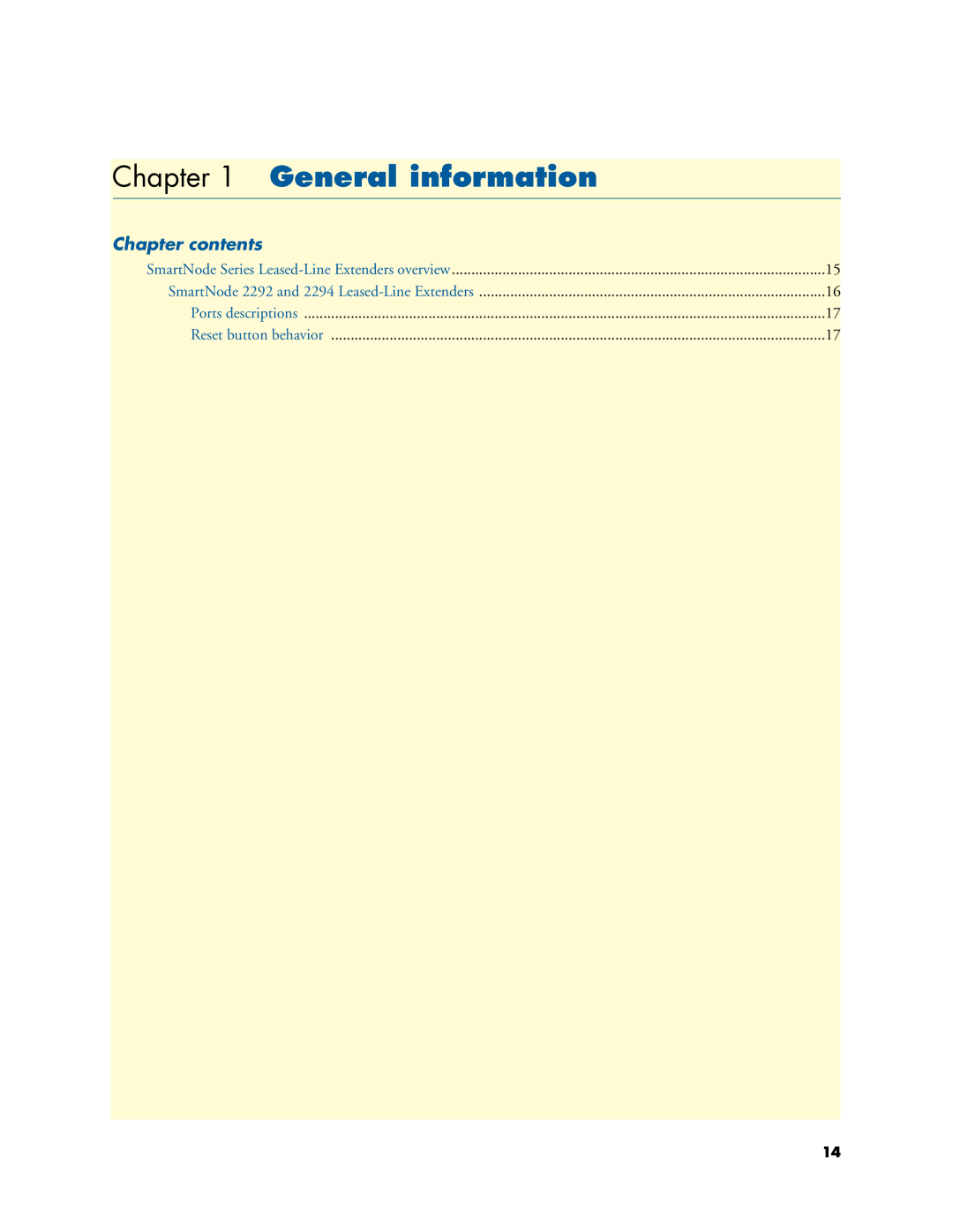 Patton electronic 2294, 2292 manual General information, Chapter contents 