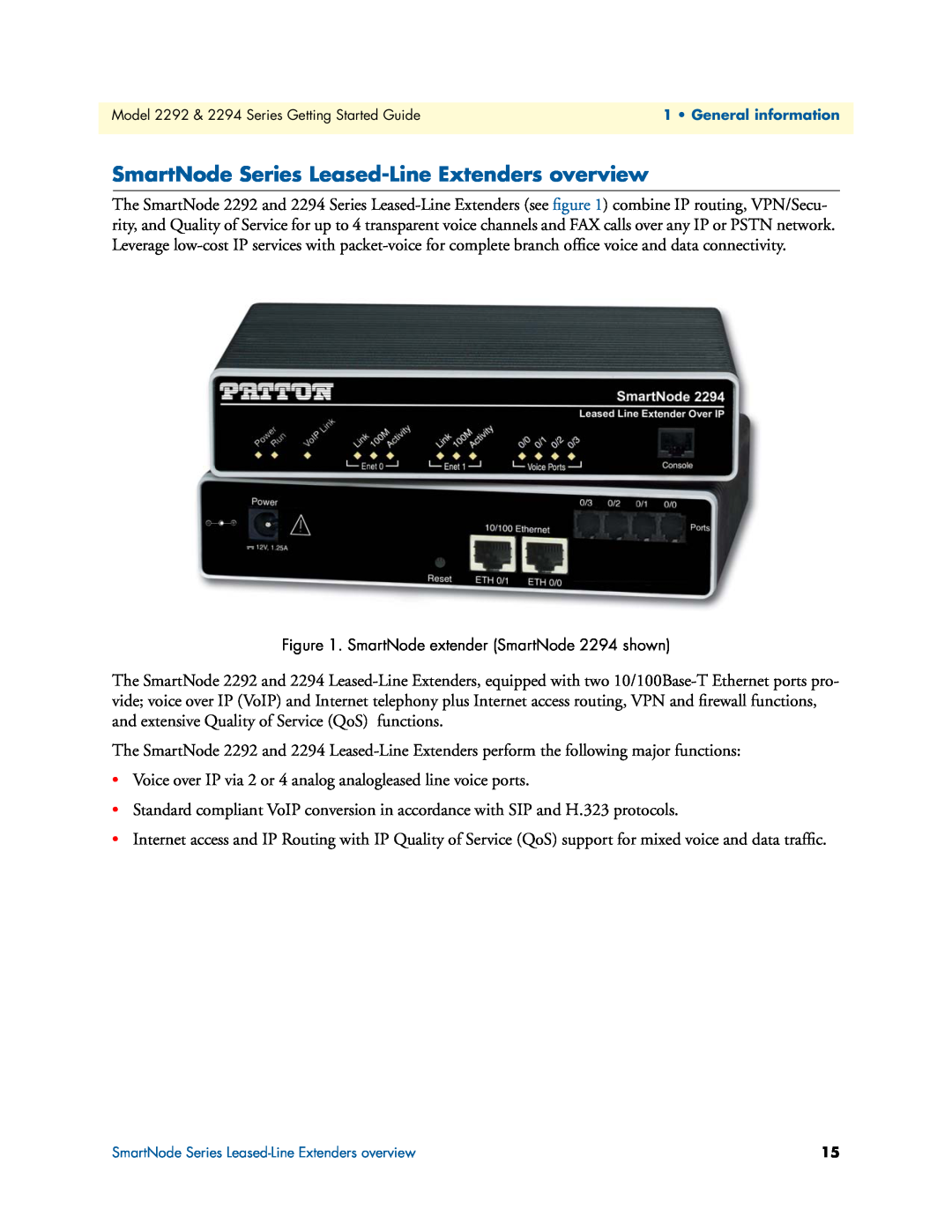 Patton electronic 2292, 2294 manual SmartNode Series Leased-Line Extenders overview 