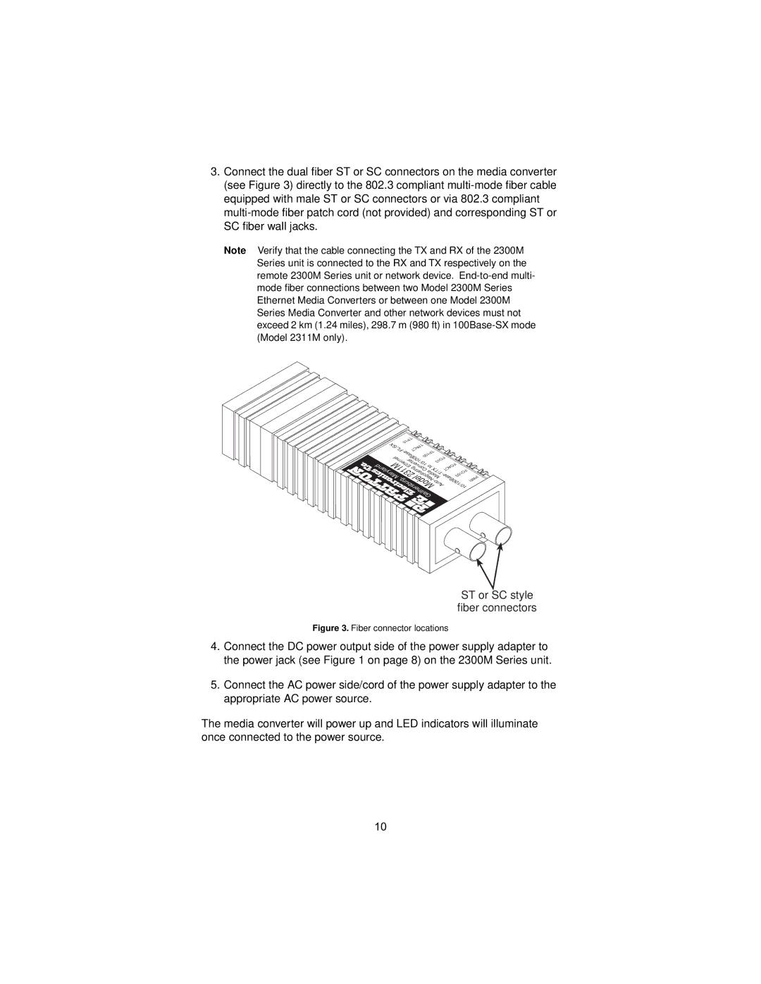 Patton electronic 2300M user manual Fiber connector locations 