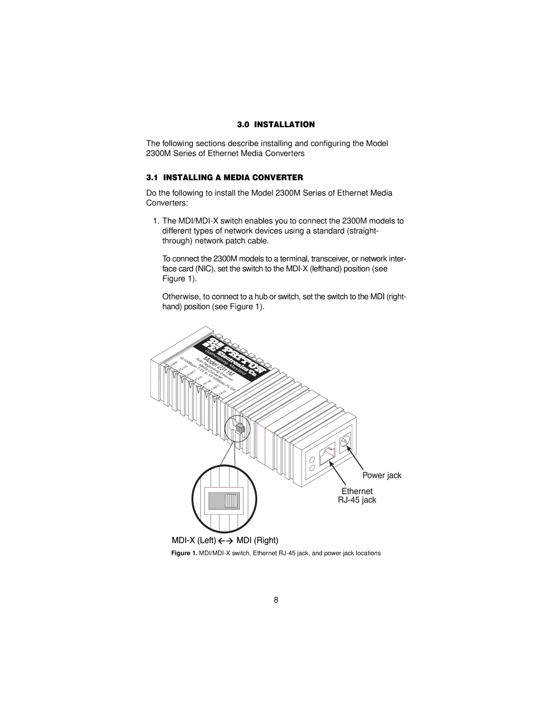 Patton electronic 2311M, 2312M, 2310M user manual Installation, Installing a Media Converter 