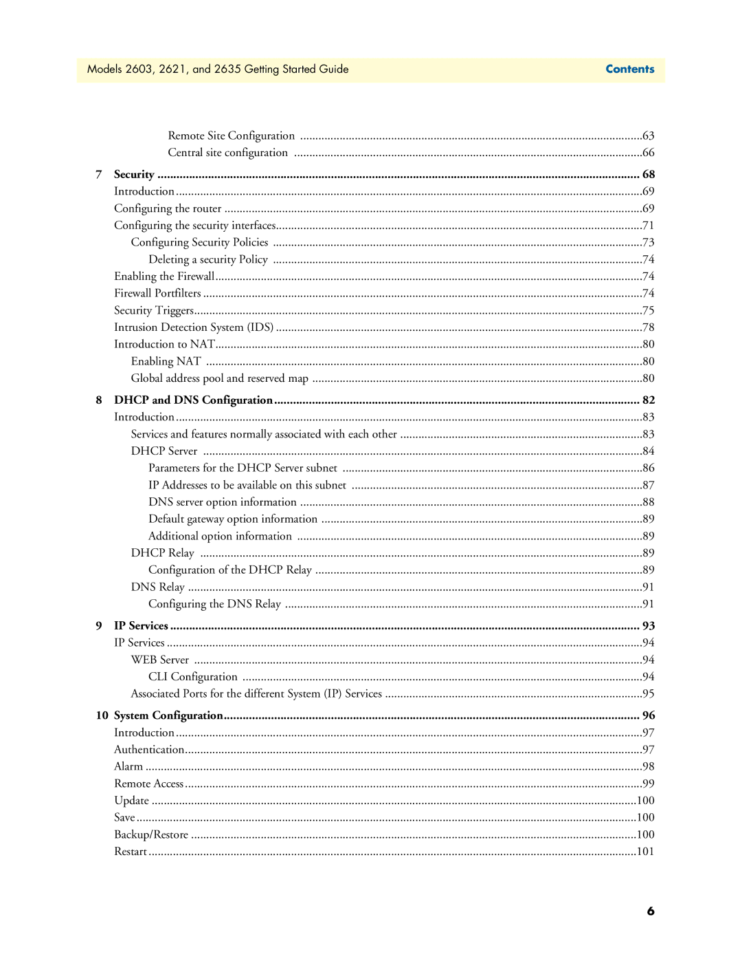 Patton electronic 2603, 2621, 2635 manual Remote Site Configuration Central site configuration 