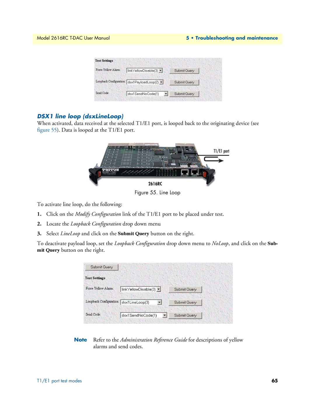 Patton electronic 2616RC user manual DSX1 line loop dsxLineLoop, Line Loop 