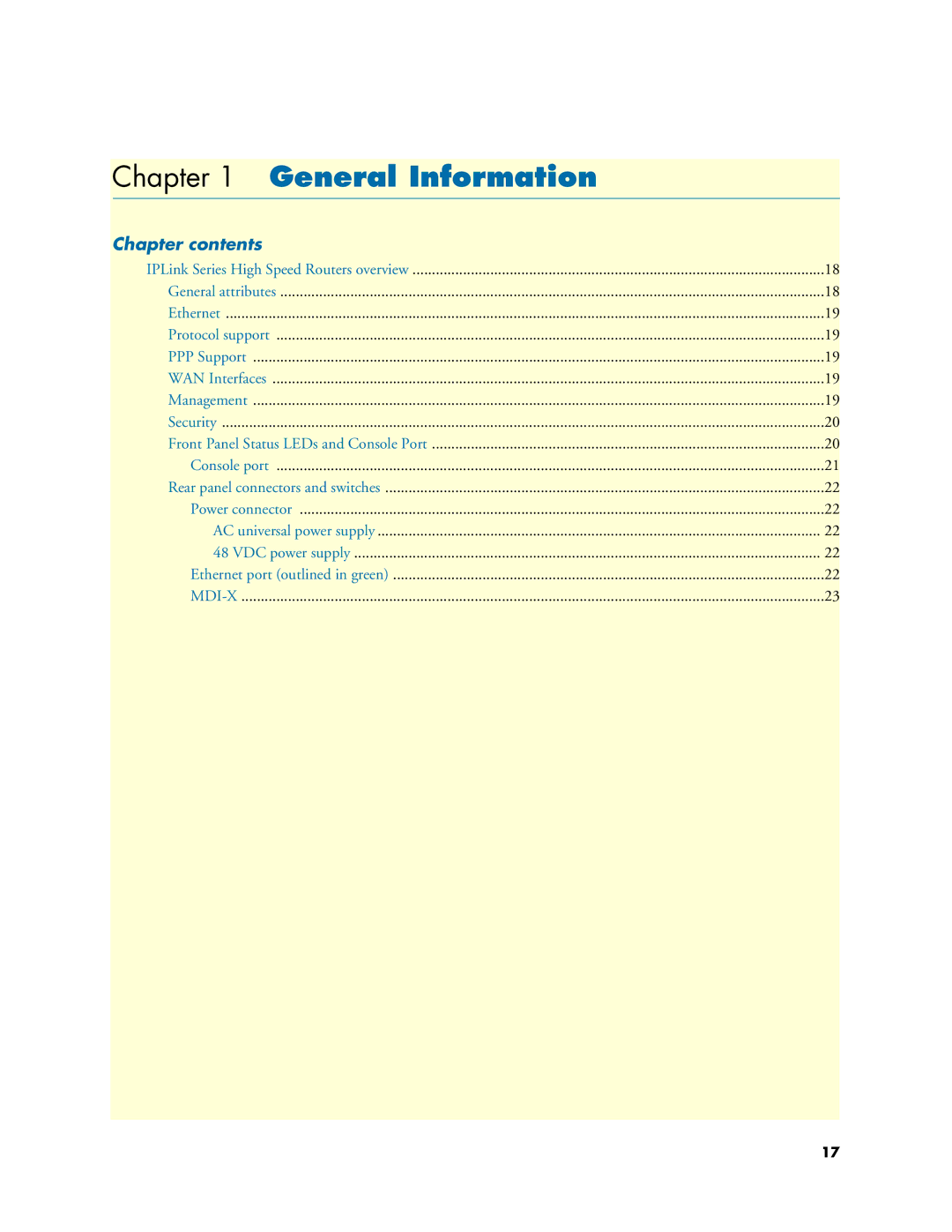 Patton electronic 2635, 2621 manual General Information, Chapter contents 