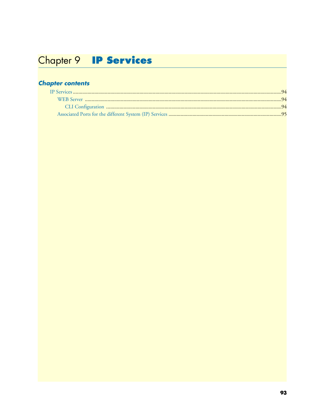 Patton electronic 2635, 2621 manual IP Services, Chapter contents, WEB Server, CLI Configuration 