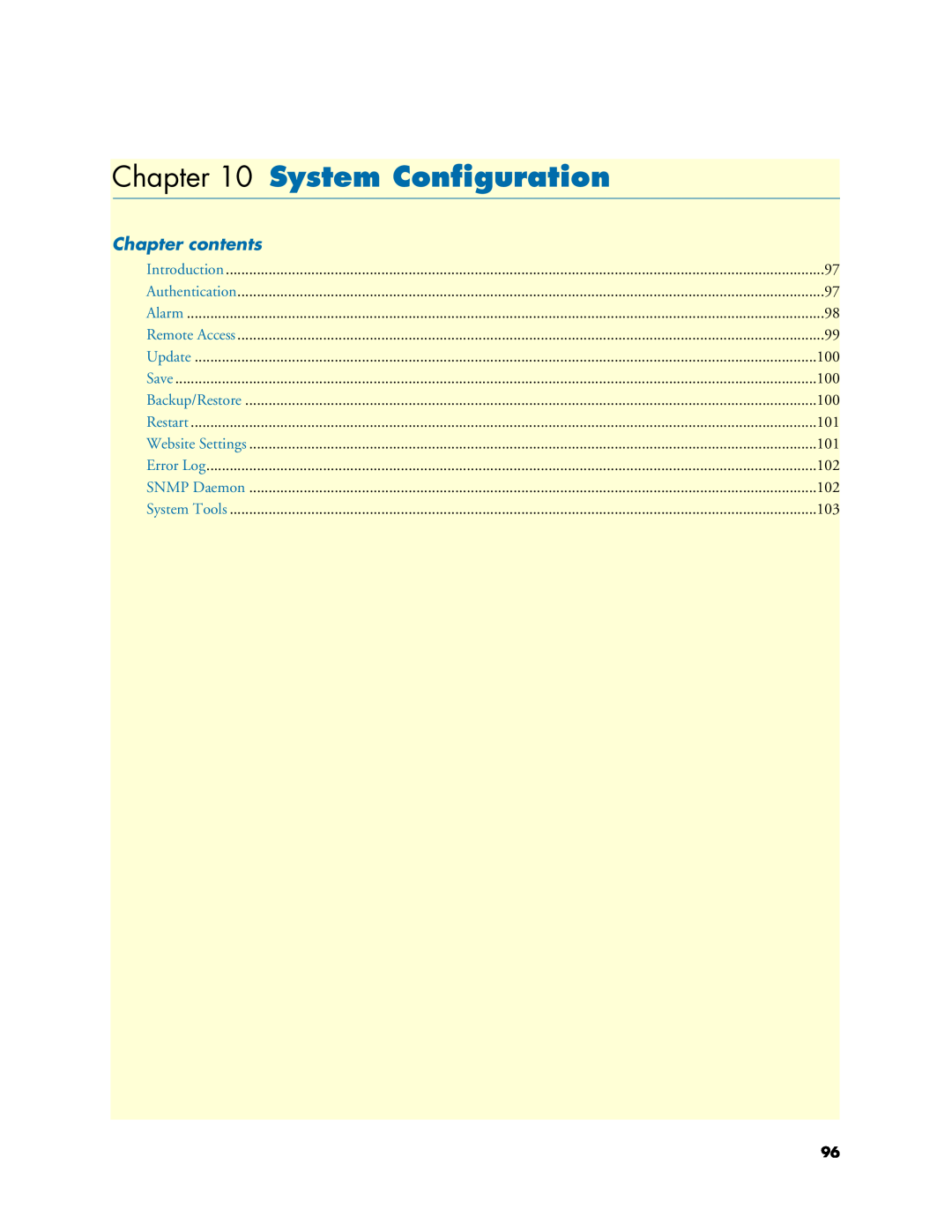 Patton electronic 2621, 2635 manual System Conﬁguration, Chapter contents 