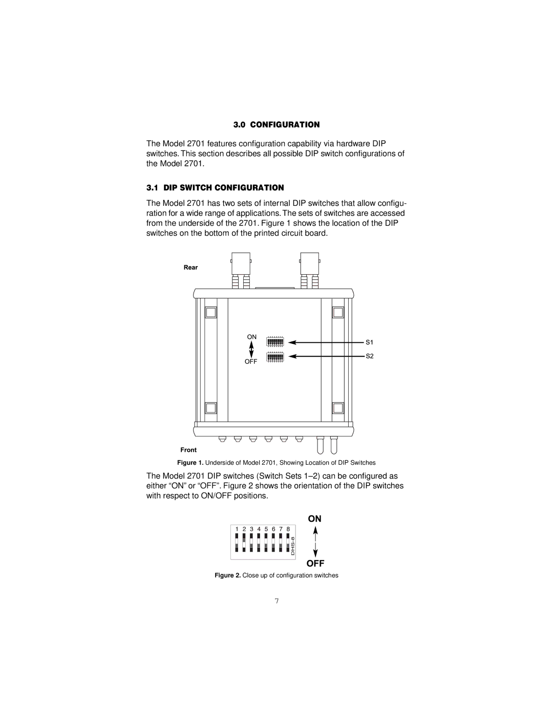 Patton electronic 2701/D, 2701/B, 2701/C user manual DIP Switch Configuration 