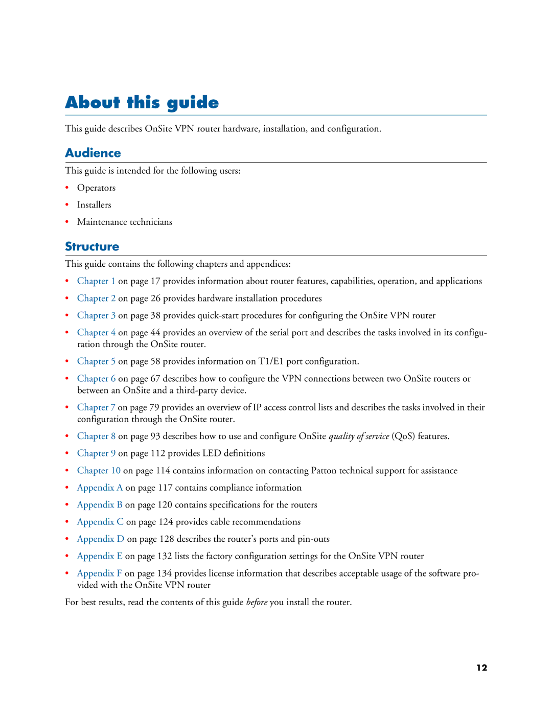 Patton electronic 2800 user manual About this guide, Audience, Structure 