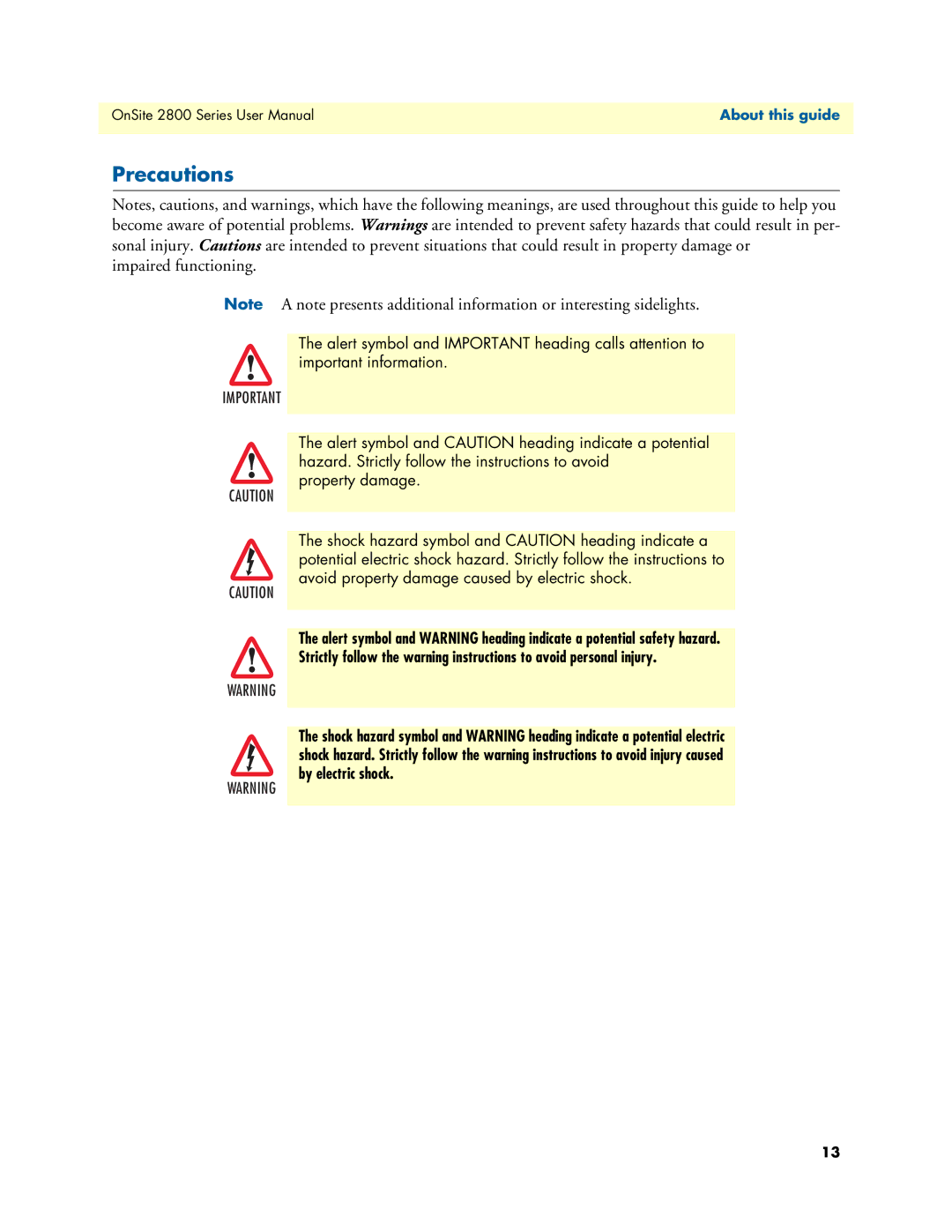 Patton electronic 2800 user manual Precautions, Impaired functioning 