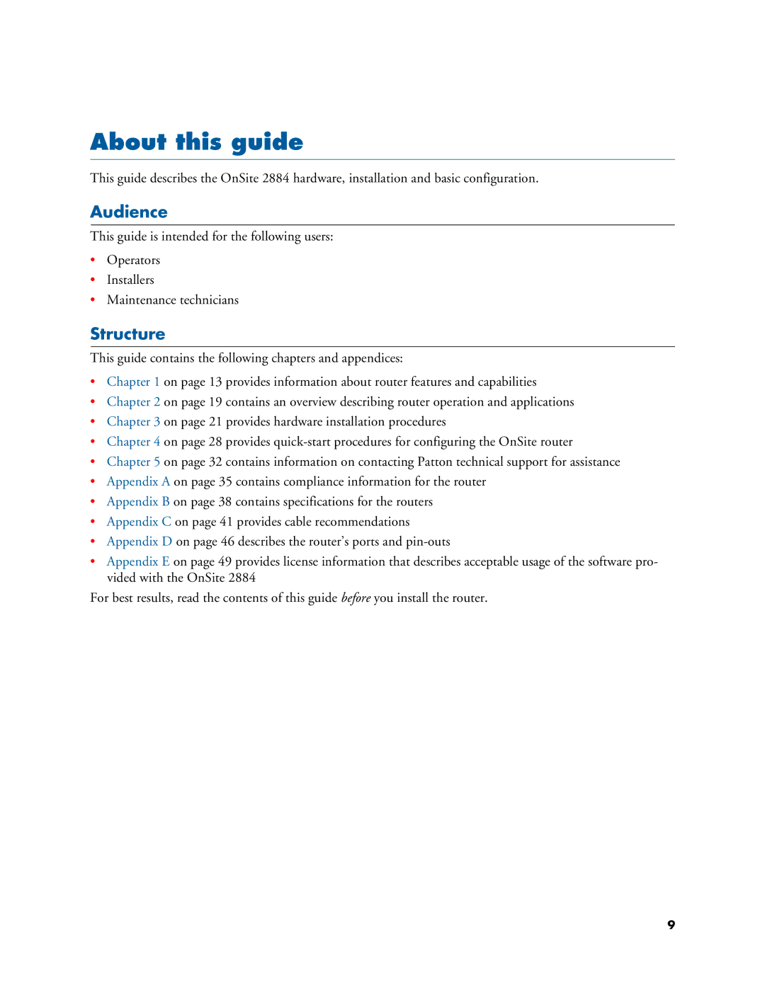 Patton electronic 2884 user manual About this guide, Audience, Structure 