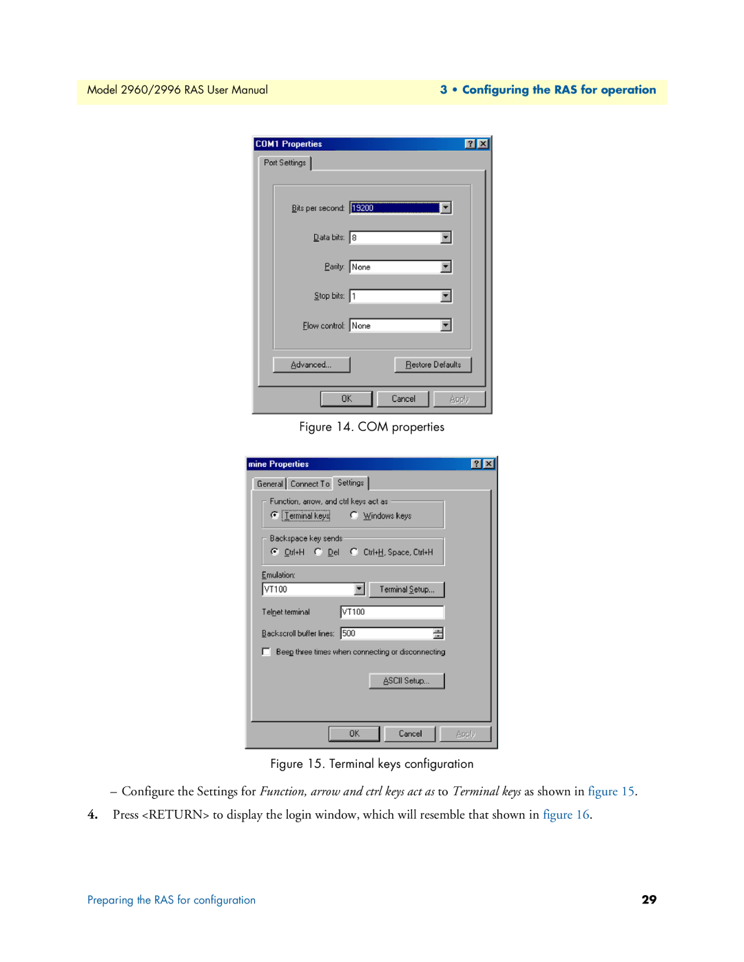 Patton electronic 2960, 2996 user manual COM properties 