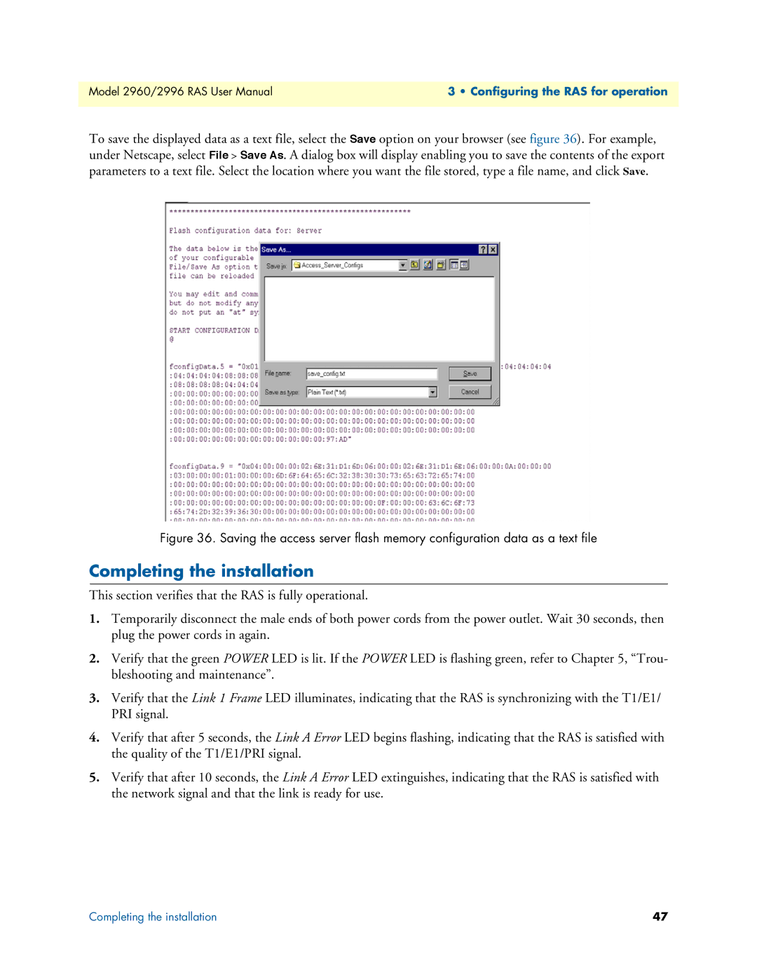 Patton electronic 2960, 2996 user manual Completing the installation 