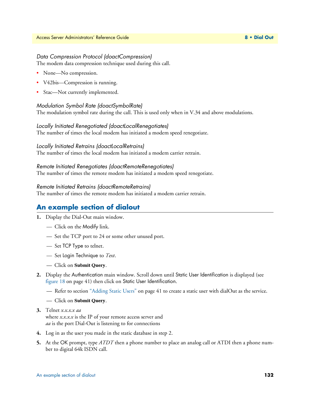 Patton electronic 29XX manual An example section of dialout 