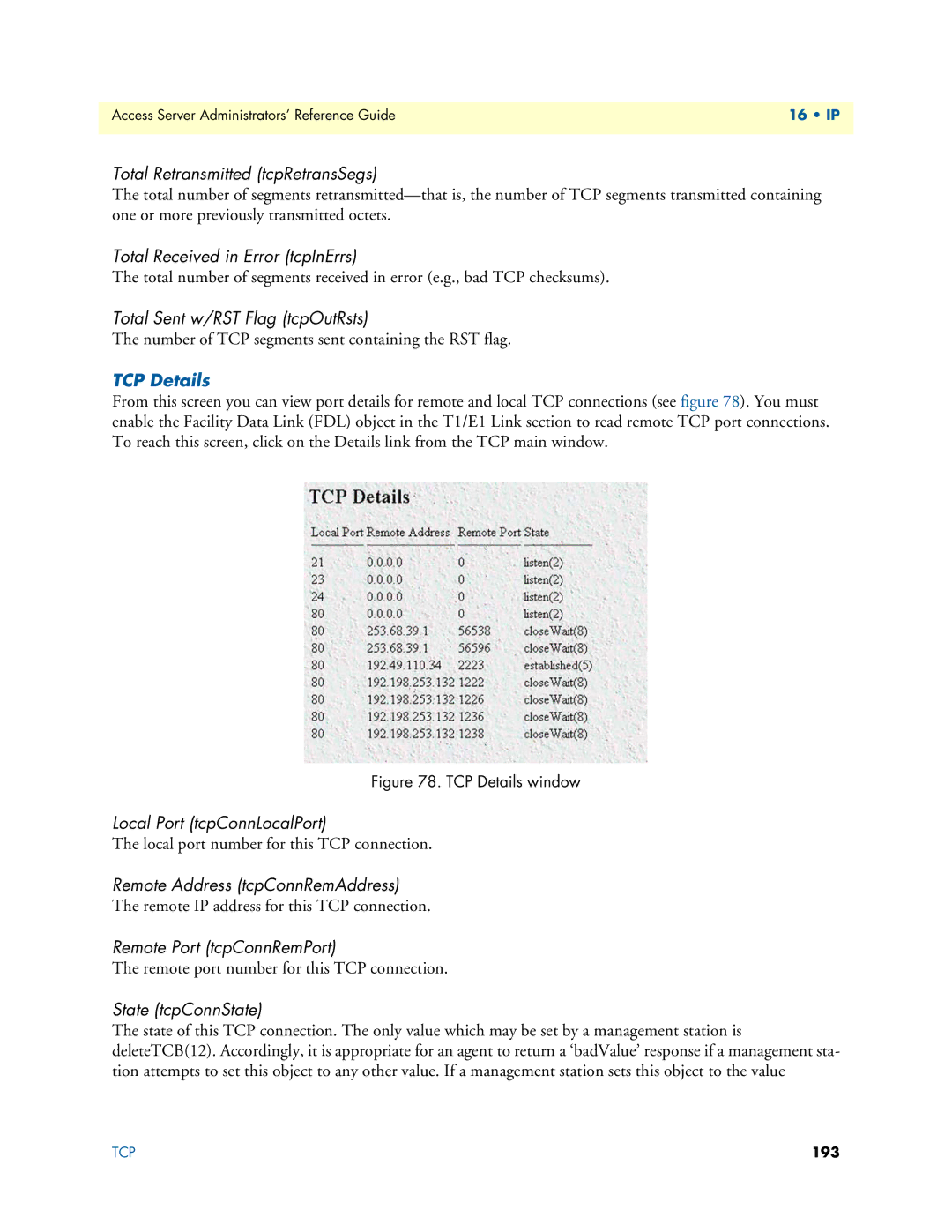 Patton electronic 29XX manual TCP Details 