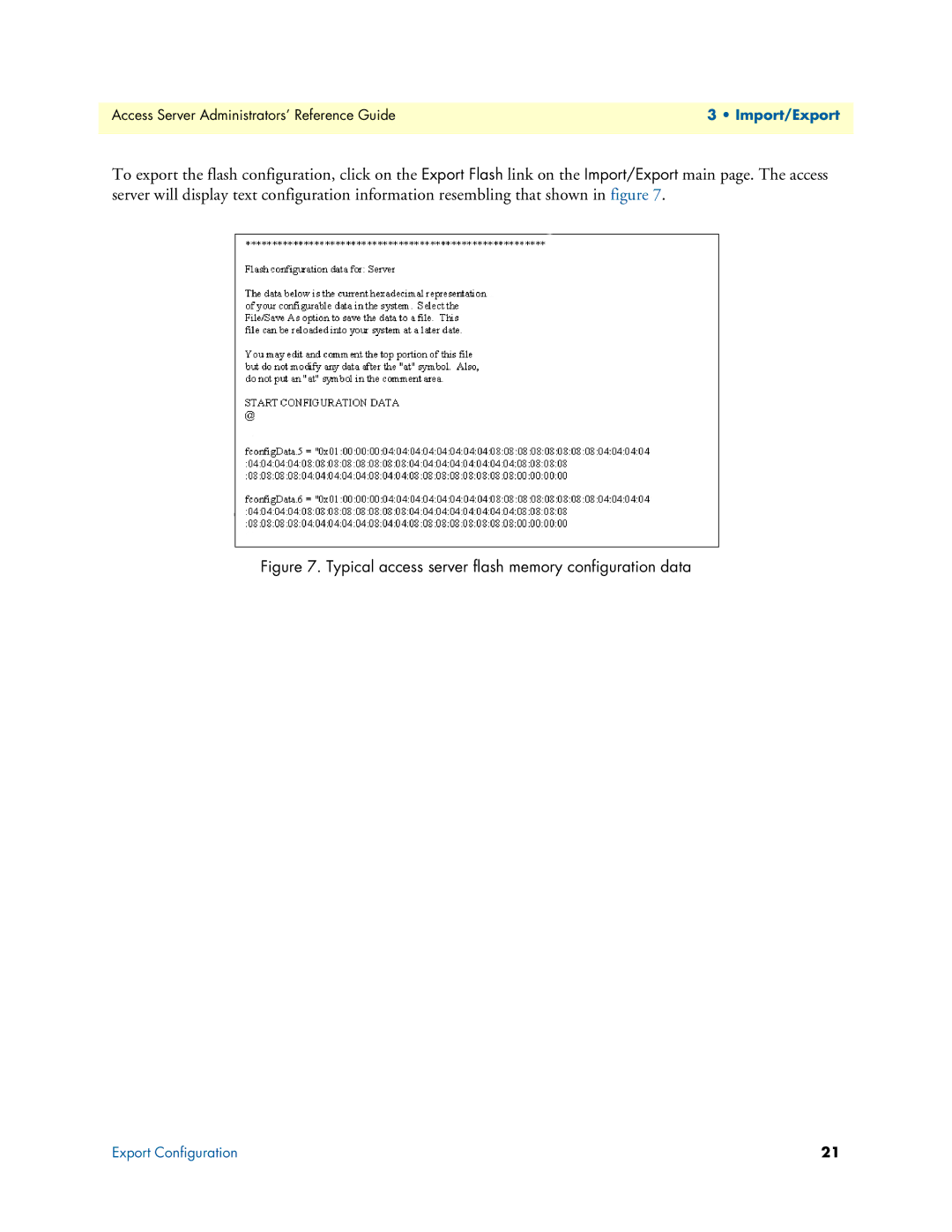 Patton electronic 29XX manual Typical access server flash memory configuration data 